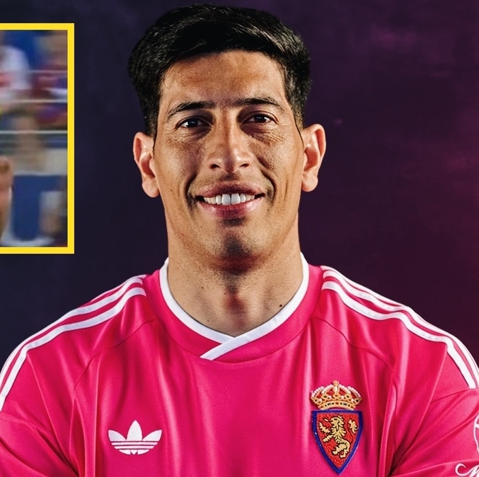 Andrada dio un puñetazo en el rostro a un jugador del Huesca (Facebook @RealZaragozaOficial | Captura)