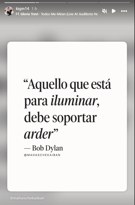 Mensaje publicado por Katia Itzel (Instagram @kigm14)