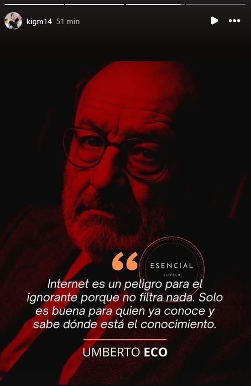 Otro de los mensajes que publicó Katia Itzel (Instagram @kigm14)