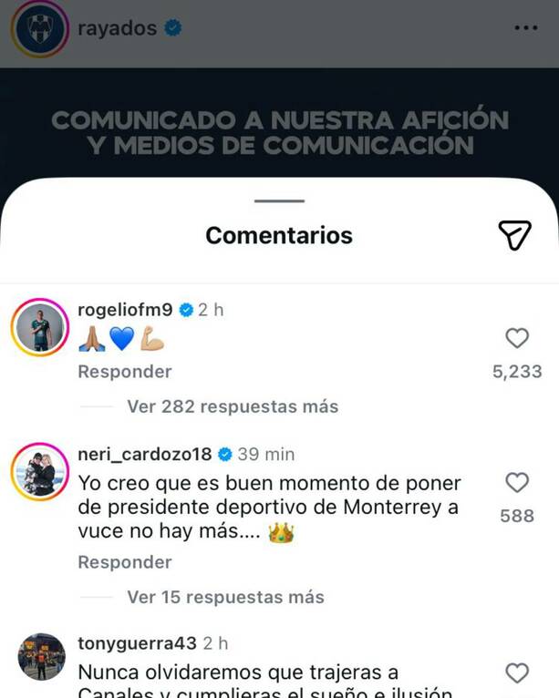Funes Mori reacciona a la salida del Tato Noriega de Rayados (Captura de pantalla)