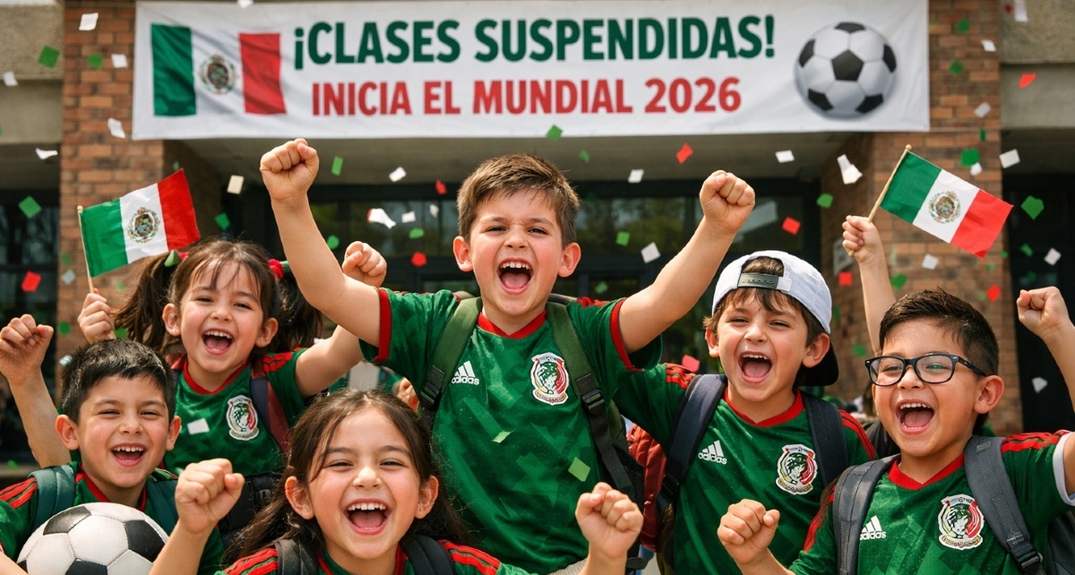 Las clases se suspenderán en todo Jalisco cuando la Selección Mexicana juegue en el Mundial 2026. Foto: Sora IA