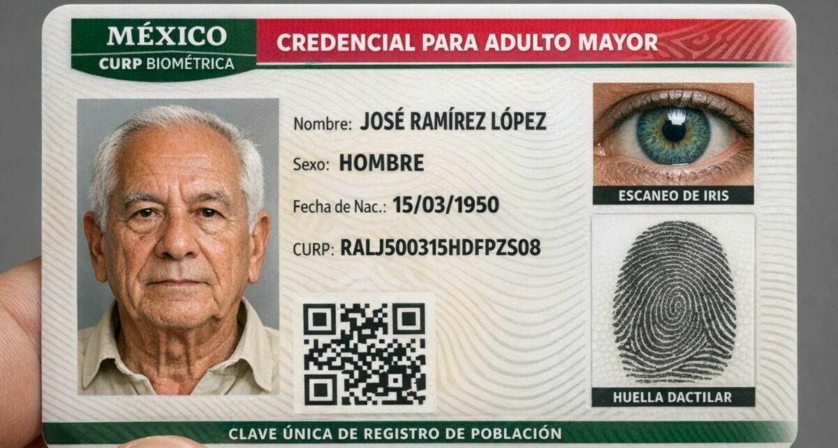 Los adultos mayores ya pueden realizar el trámite de la CURP Biométrica en línea. Foto: Sora IA