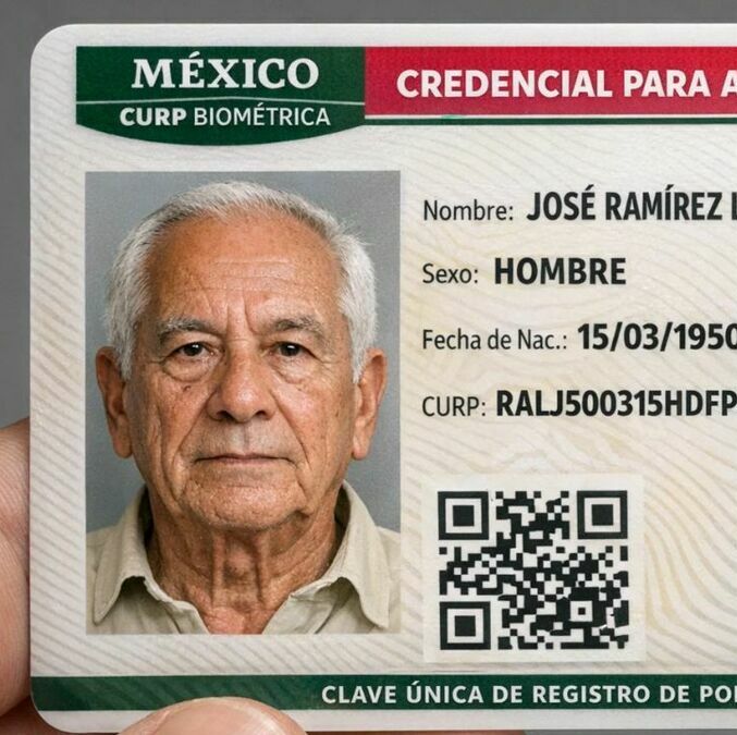 Los adultos mayores ya pueden realizar el trámite de la CURP Biométrica en línea. Foto: Sora IA