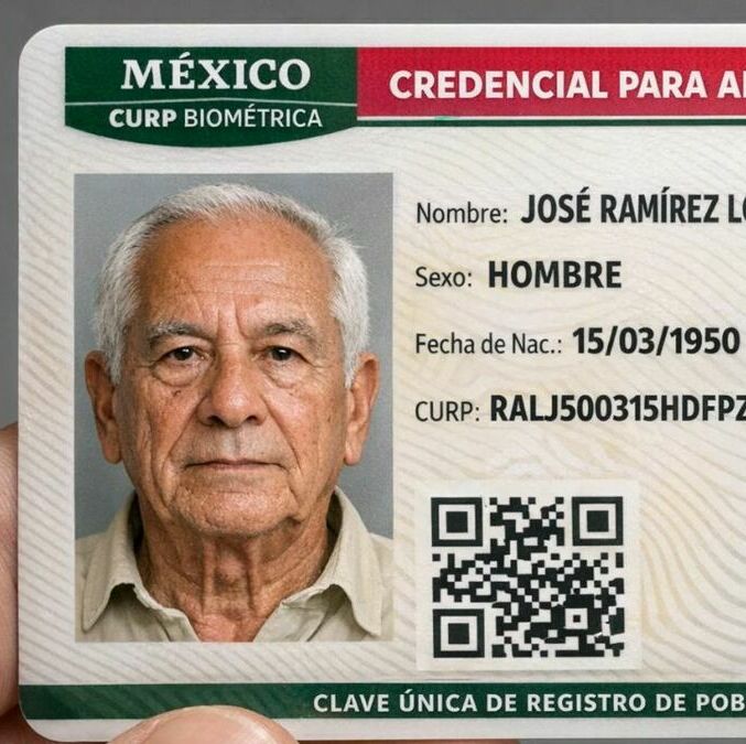 Los adultos mayores ya pueden realizar el trámite de la CURP Biométrica en línea. Foto: Sora IA