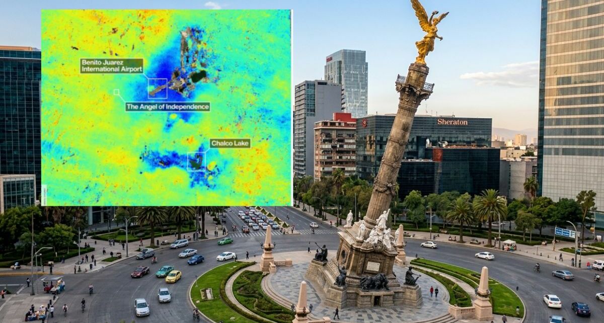 CDMX se hunde más de 2 cm al mes: esto revela el nuevo satélite NISAR | Foto NASA y Gemini AI