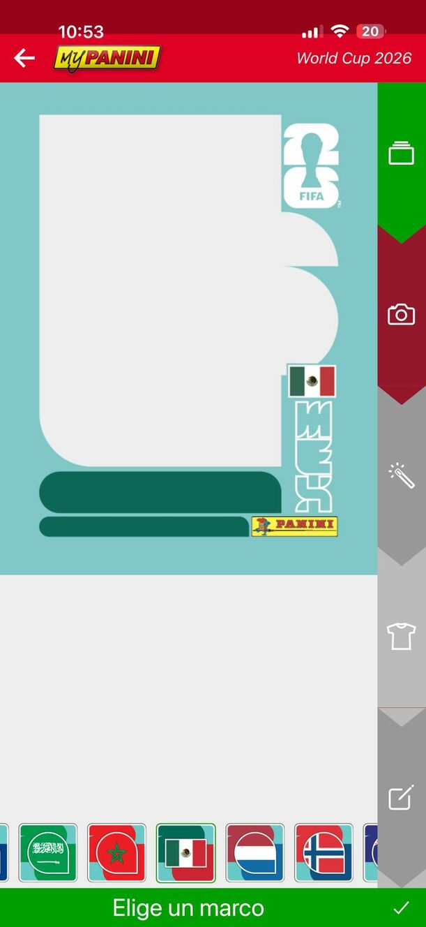 Así puedes crear tu estampa del álbum Panini (Captura App My Panini)