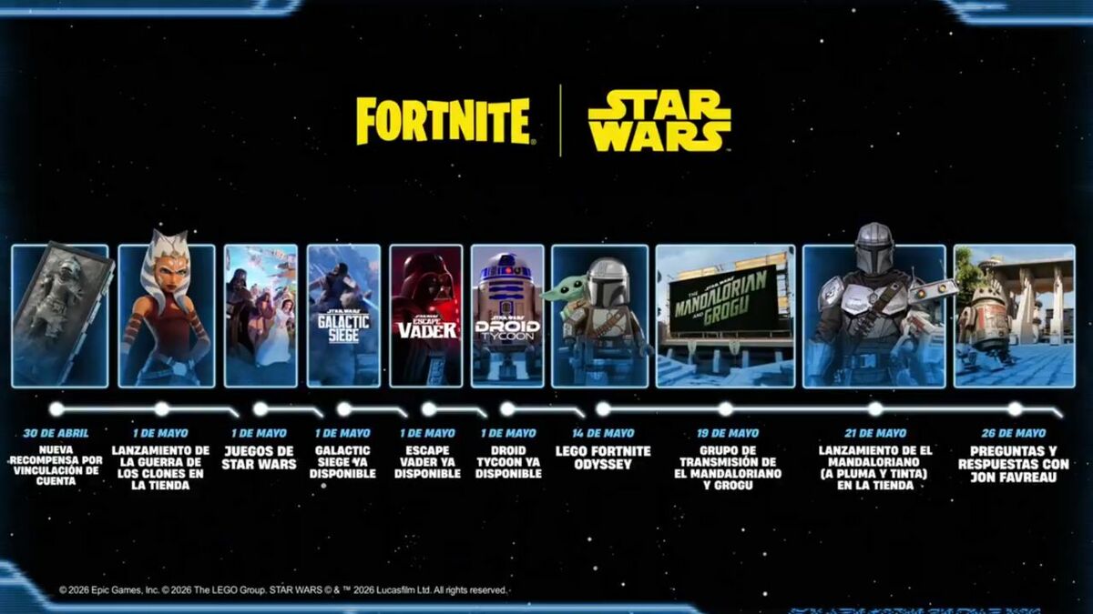 Star Wars celebrar&aacute; el "May the 4th" con nuevos modos en Fortnite