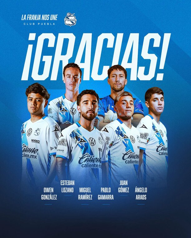 Bajas del Puebla para el Apertura 2026 (Puebla)
