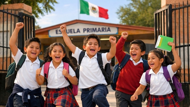Los estudiantes de la SEP podrán disfrutar de 4 días de descanso obligatorio durante mayo 2026. Foto: Sora AI
