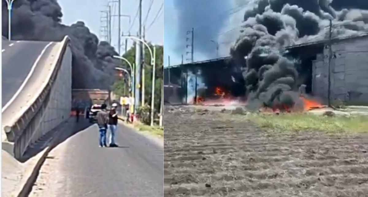 Impactante explosión en Querétaro tras choque de tren con pipa | Foto: Captura de pantalla de @lopezdoriga y @azucenau