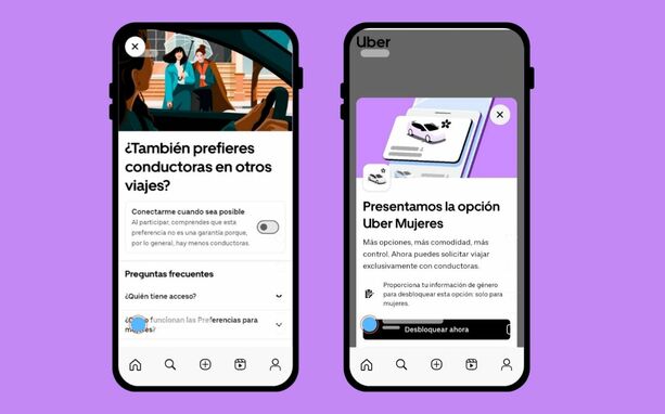 Uber Mujeres | Foto: Captura de pantalla de Uber México