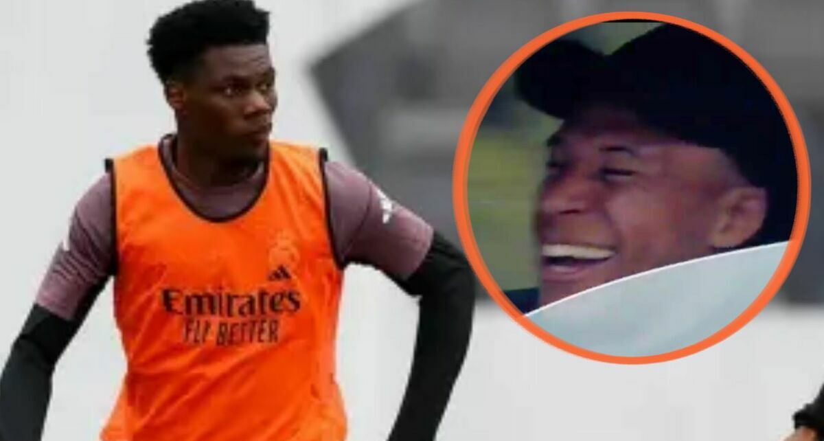 Mientras se vive tensión por lo ocurrido con Tchouaméni y Valverde, Mbappé sale sonriendo. (Foto: Real Madrid / captura de pantalla de Chiringuito)