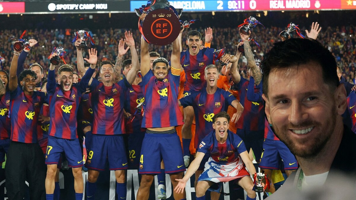 Messi celebró el título de FC Barcelona en LaLiga (Reuters)