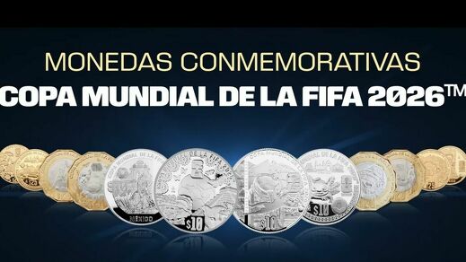El Banco de México presentó las nuevas monedas conmemorativas del Mundial 2026. Foto: Banxico
