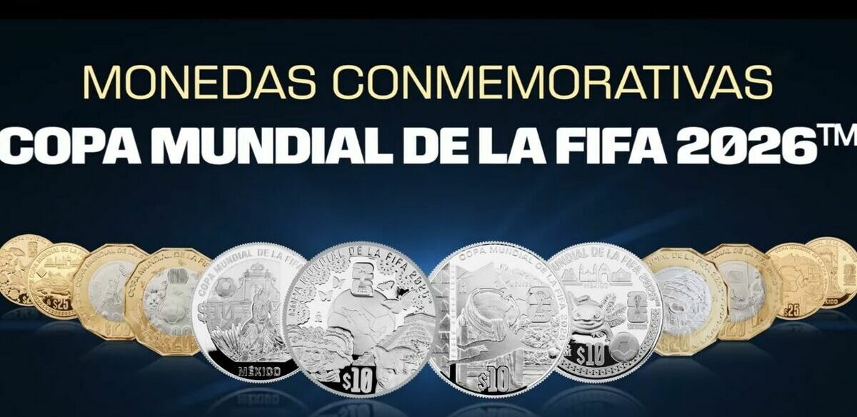 El Banco de México presentó las nuevas monedas conmemorativas del Mundial 2026. Foto: Banxico