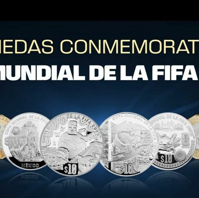 El Banco de México presentó las nuevas monedas conmemorativas del Mundial 2026. Foto: Banxico