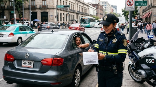 La Secretaría de Administración y Finanzas de la CDMX da 90% de descuento a multas de tránsito. Foto: Gemini AI
