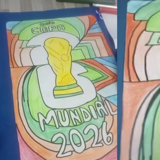 Pequeño aficionado del Futbol crea su propio Album Panini (FOTO: Captura de pantalla Tiktok @creativo_huggy01)
