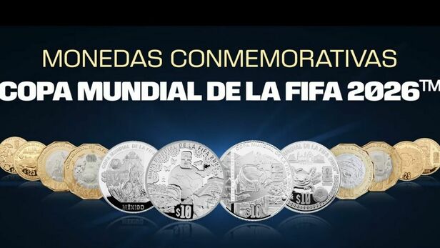 El Banco de México presentó las nuevas monedas conmemorativas del Mundial 2026. Foto: Banxico
