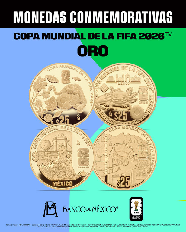 Hay cuatro diseños en total en la nueva colección conmemorativa del Banco de México. Foto: Banco de México