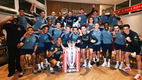 Jugadores del Arsenal celebran el título. (Foto: X @Arsenal)