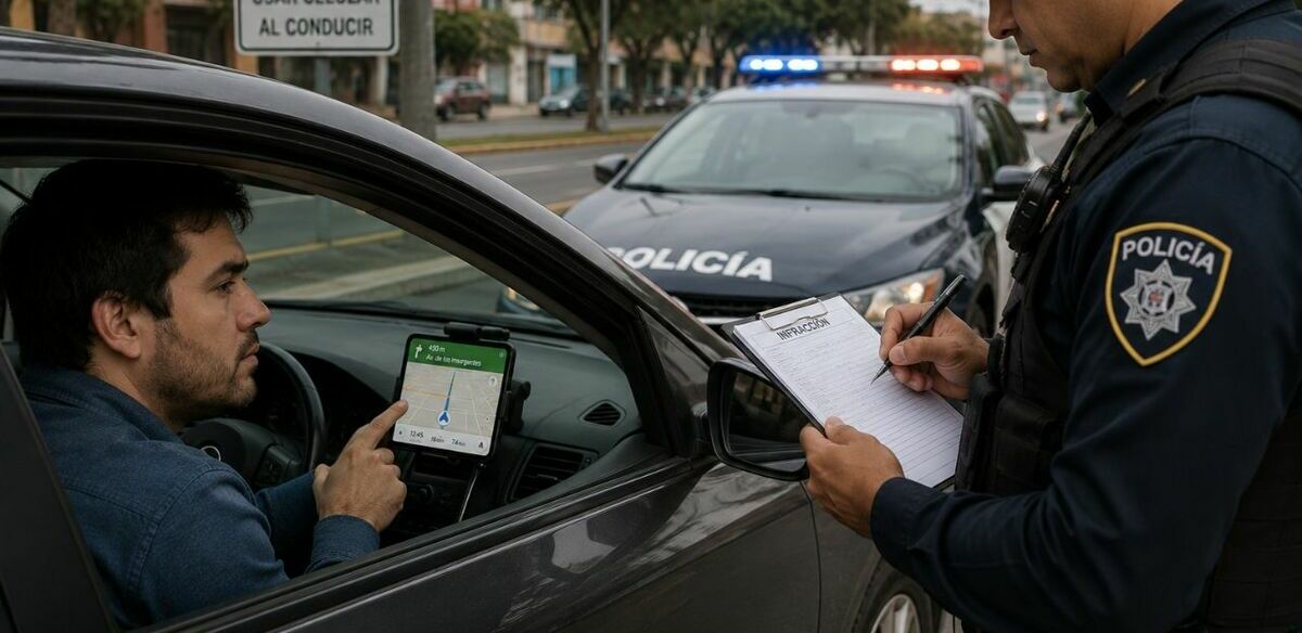 Confirman multa de más de 2 mil pesos por usar GPS al manejar: a quiénes y dónde. (FOTO: ChatGPT).