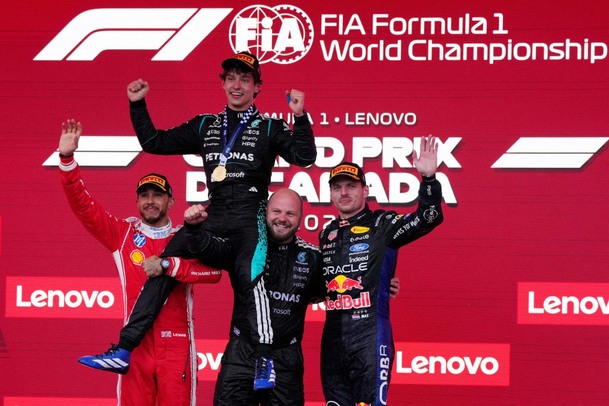 Podio del GP de Canadá de la F1 2026 (Reuters)