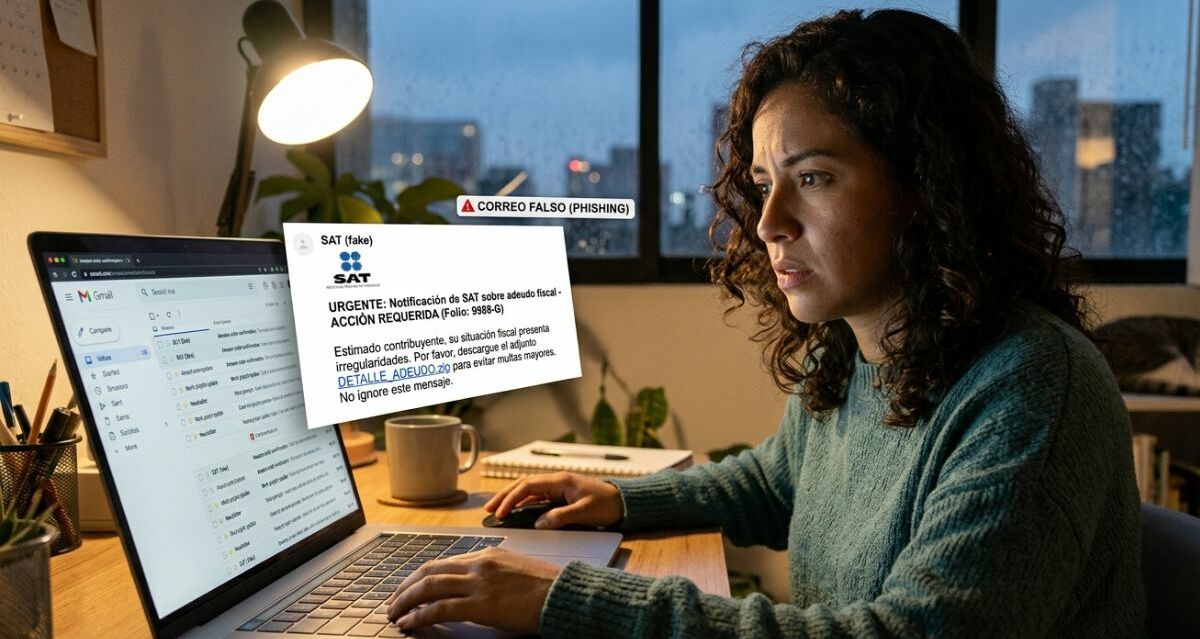 Estafas por devolución de impuestos: así operan los correos falsos que suplantan al SAT | Foto: Gemini AI