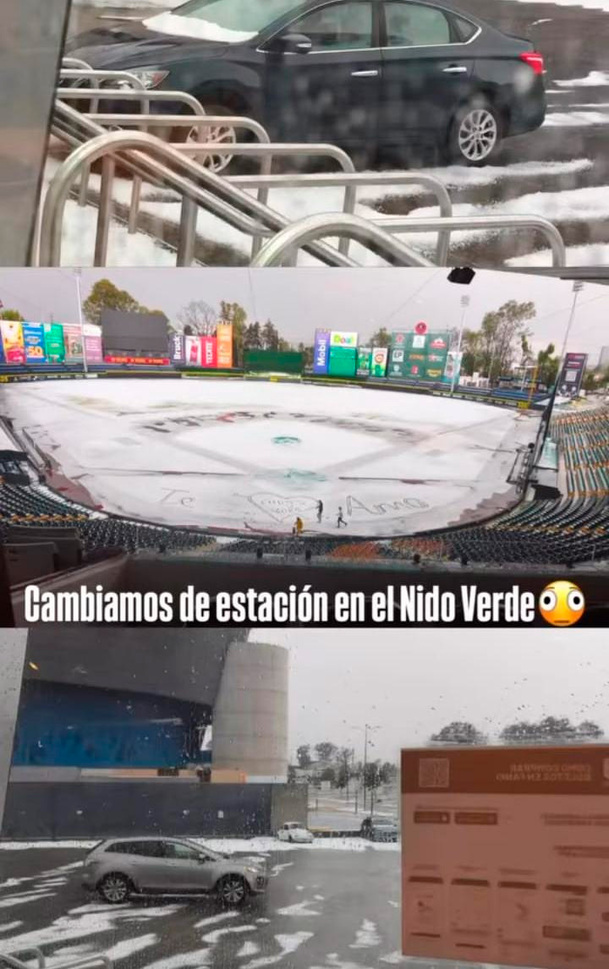 El Hermanos Serdán también se cubrió de granizo. (Captura)