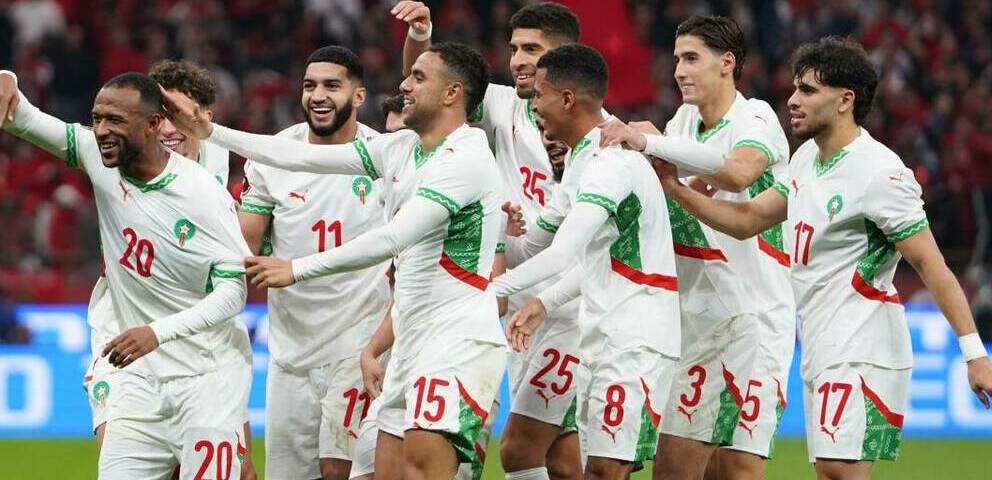 Festejo de la Selección de Marruecos en la CAF (Reuters)