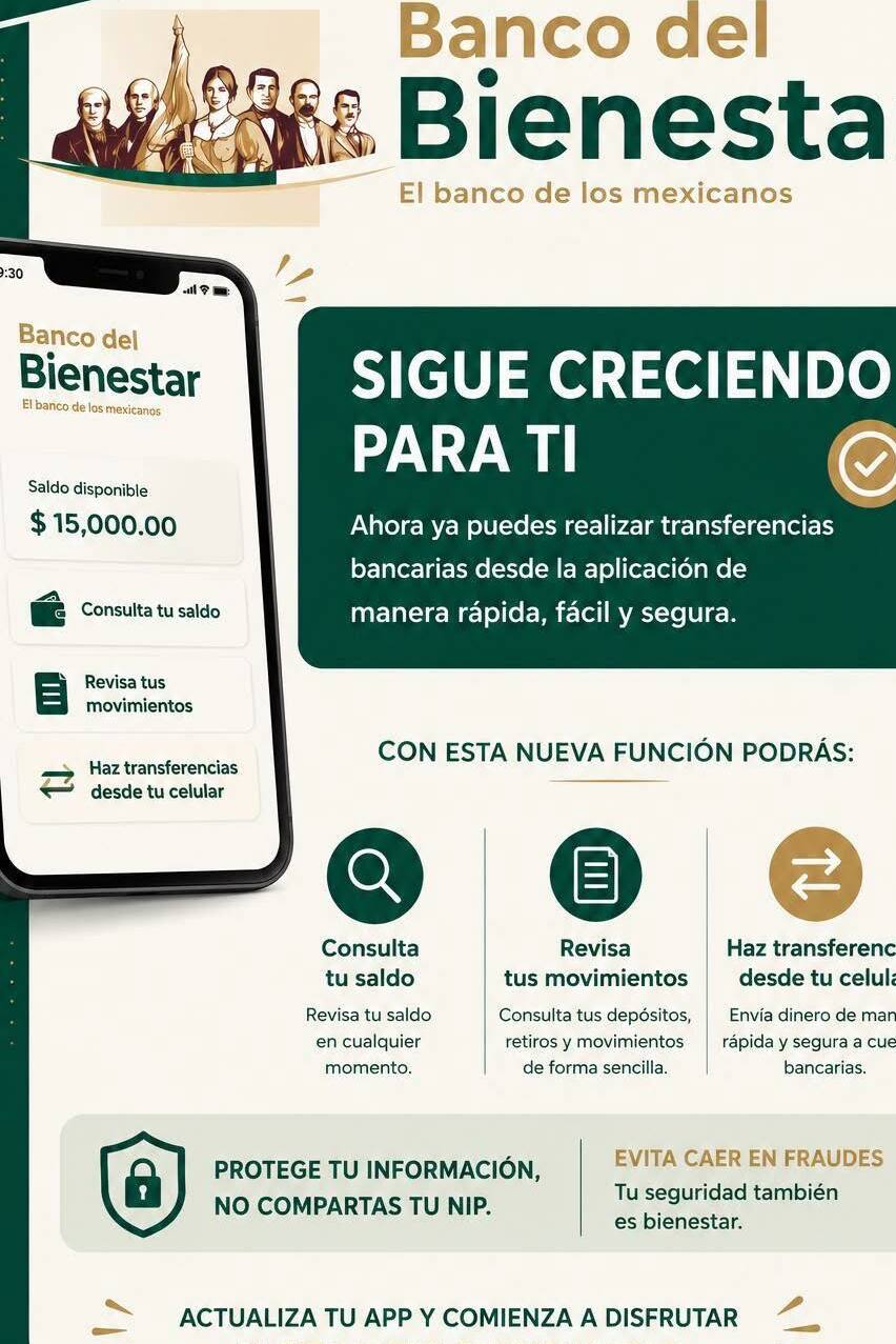 La actualización trajo un rediseño en la app y ahora es más dinámica de usar. Foto: avisobienestar/X