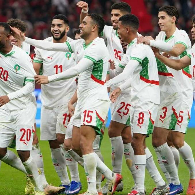 Festejo de la Selección de Marruecos en la CAF (Reuters)