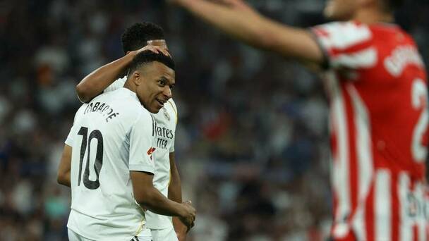 Kylian Mbappé hace el tercero del Real Madrid ante Athletic (Reuters)