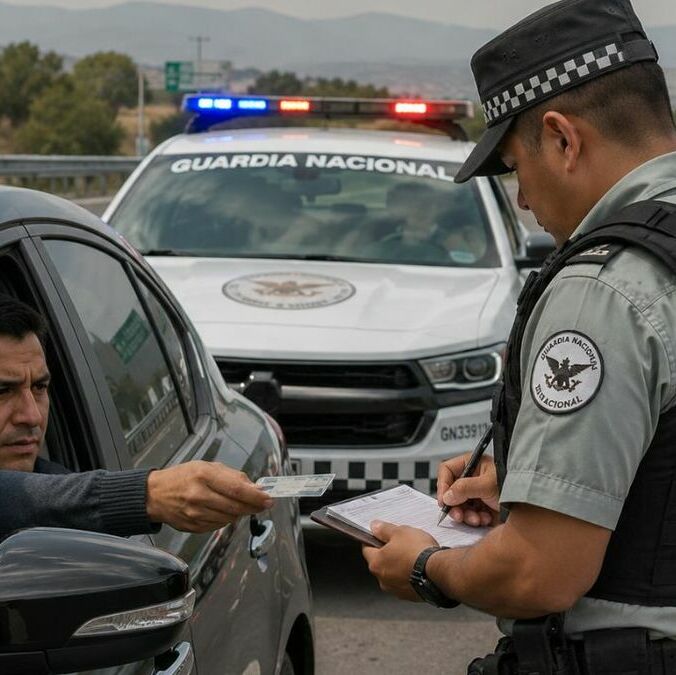 ¿Manejas en carreteras? Estas son las sanciones que podría imponerte la Guardia Nacional. (ChatGPT).