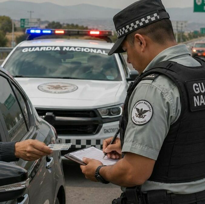 ¿Manejas en carreteras? Estas son las sanciones que podría imponerte la Guardia Nacional. (ChatGPT).