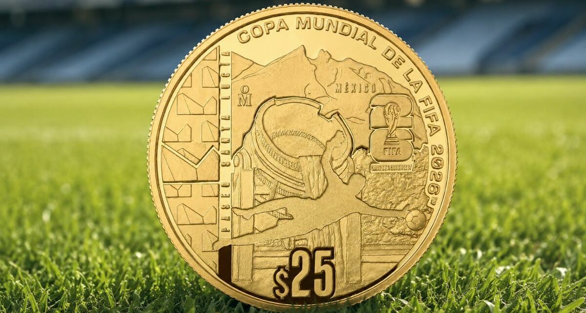 Mundial 2026: moneda exclusiva de oro inspirada en Monterrey. Foto: ChatGPT