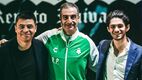 Alejandro  Irarragorri y Gonzalo Pineda dieron la bienvenida a Renato Paiva (Fotografía: Cortesía)