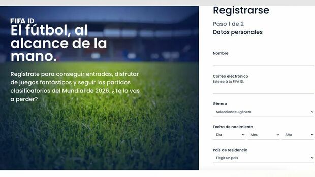 Registro para el Fan ID. (Foto: FIFA)