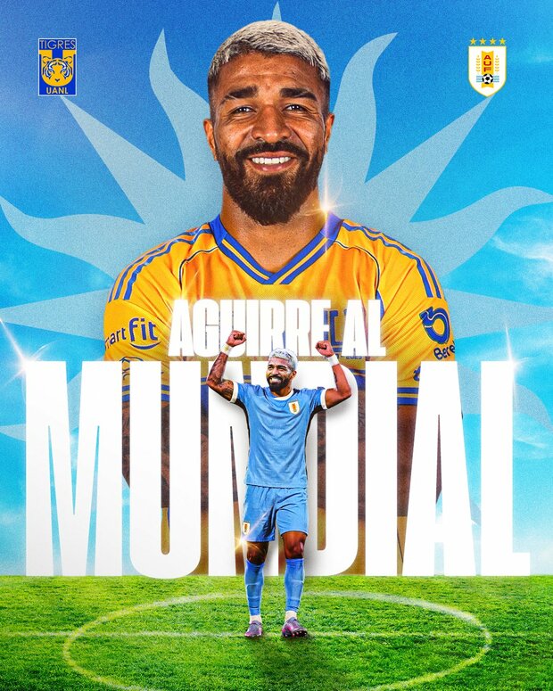 Rodrigo Aguirre fue convocado por Uruguay. (Foto: Tigres)