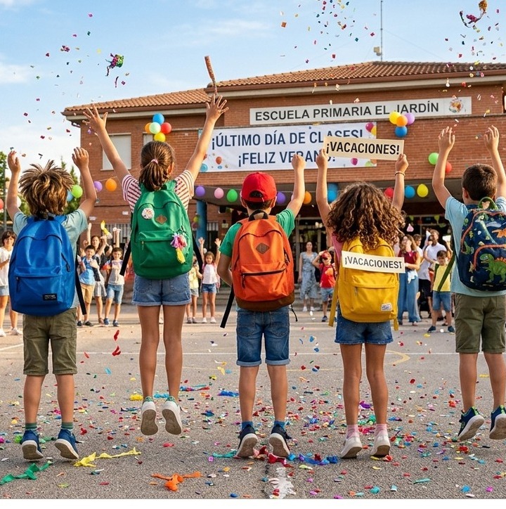 Este será el último día de clases para educación básica en México este 2026. Foto: Gemini AI