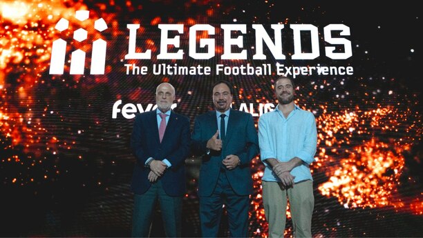 Javier Tebas, Hugo Sánchez y Luis Gómez Porras en LEGENDS (Cortesía)