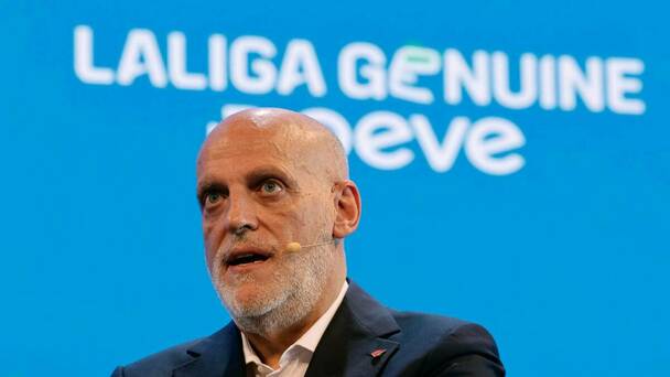 Javier Tebas, molesto por la cancelación de Villarreal vs Barcelona en Miami (EFE)