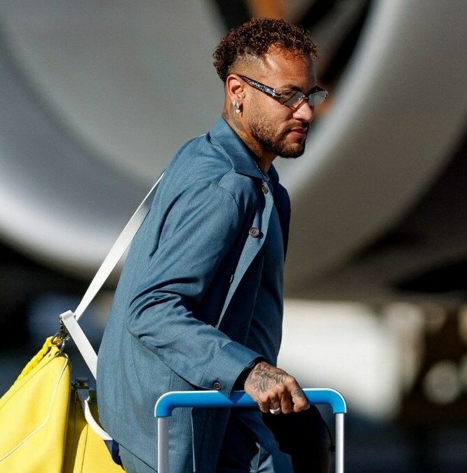 Neymar llegando a Estados Unidos con Brasil (Reuters)