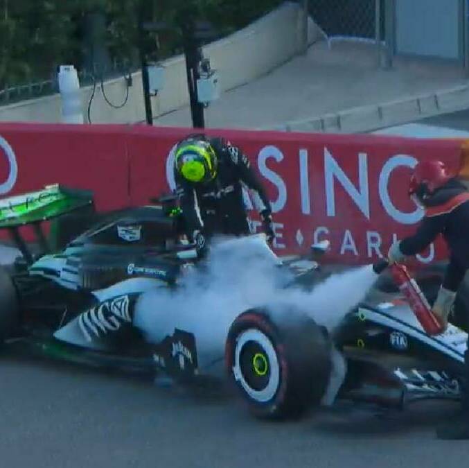 Monoplaza de Checo Pérez se incendio en Mónaco / Captura