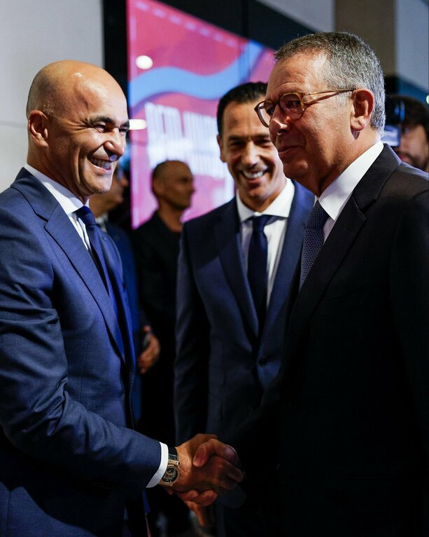 Roberto Martínez saludó al presidente de Portugal (Foto: X @selecaoportugal)
