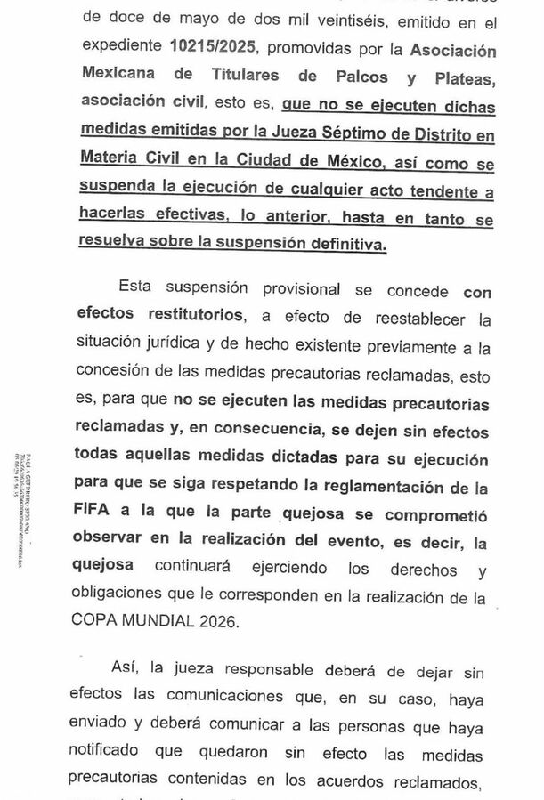 Documento sobre palcos del Estadio Ciudad e México (Especial)