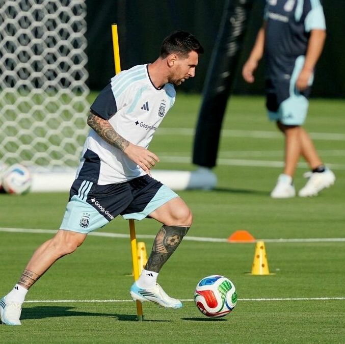 Lionel Messi entrenando en Kansas City (Reuters)