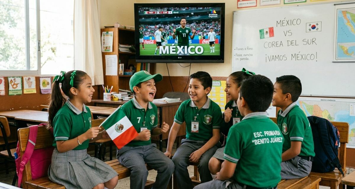 ¿Cancelarán las clases por el partido entre México vs Corea del Sur? | Foto: Gemini AI