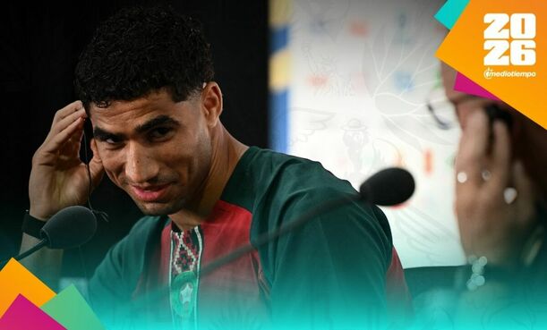 El marroquí Achraf Hakimi no tenía inconveniente en escuchar las preguntas en español. (Foto: Reuters)