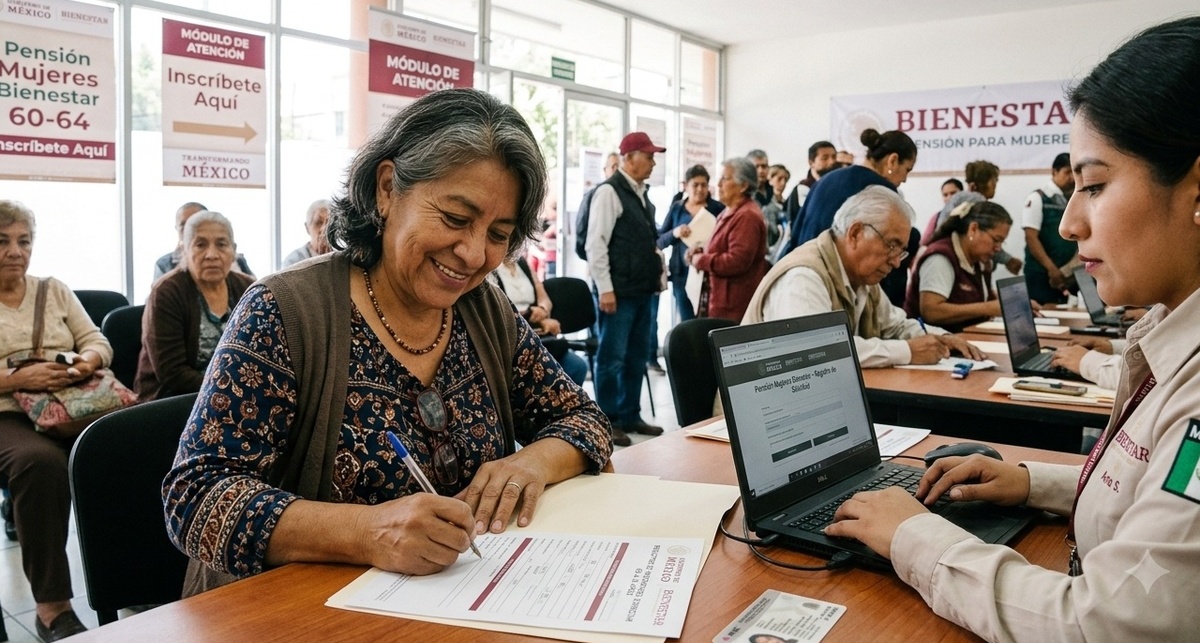 En junio se abre un nuevo periodo de registros para la Pensión Mujeres Bienestar. Foto: Gemini AI
